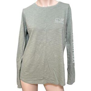 Vineyard Vines Green Long Sleeve Tshirt Women's Size M 100% Cotton Outdoor
